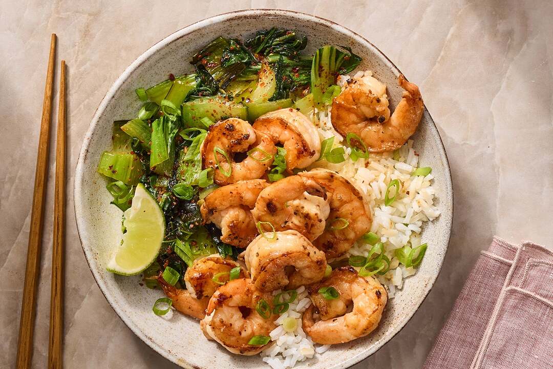 Ponzu-Lime Shrimp & Scallion Rice