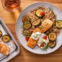 Baked Salmon & Creamy Dill Sauce