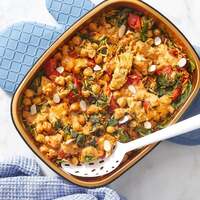 Oven-Baked Spanish Chickpeas & Orzo
