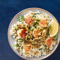 Seared Scallops & Garlic-Herb Risotto