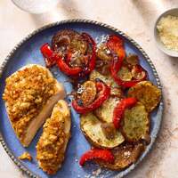 Sheet Pan Cheesy Italian Chicken