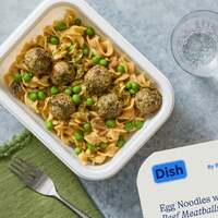 Egg Noodles & Beef Meatballs