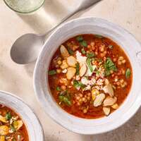 Pearl Couscous & Romesco Soup