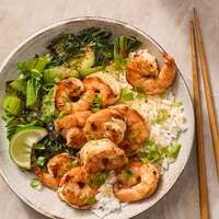 Ponzu-Lime Shrimp & Scallion Rice