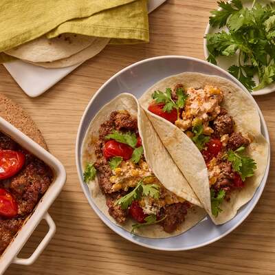 Ancho-Honey Baked Beef Tacos