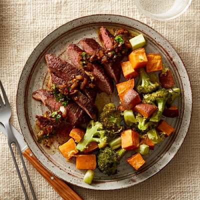 Steaks & Warm Lemon Salsa Verde