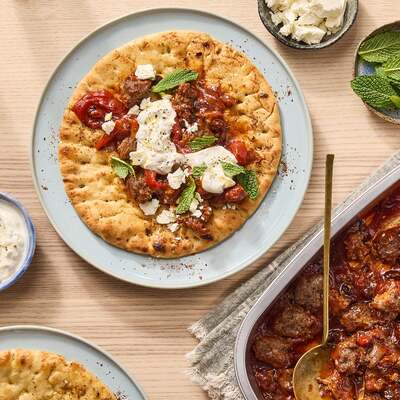 Harissa Beef Pitas