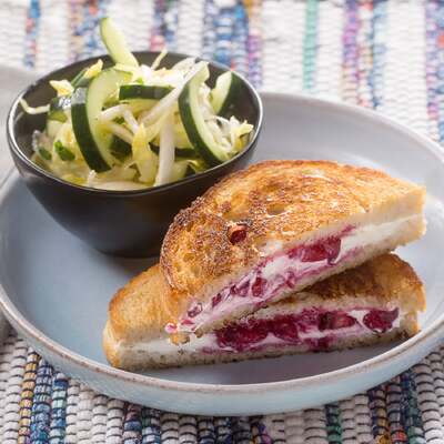 Grilled Goat Cheese & Plum Jam Sandwiches