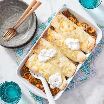 Cheesy Pork Chorizo Enchiladas