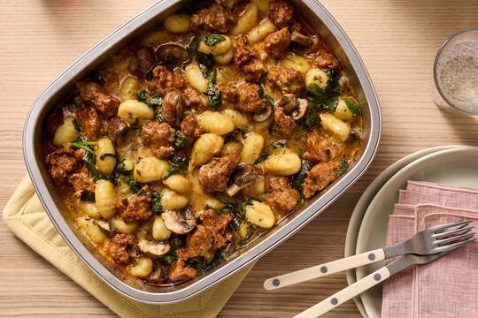 Spicy Pork Sausage & Mushroom Gnocchi