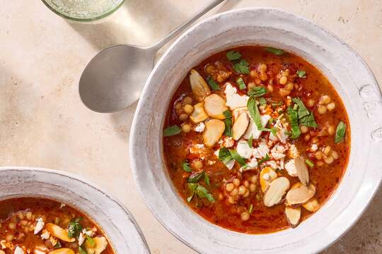 Pearl Couscous & Romesco Soup