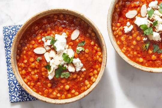 Pearl Couscous & Romesco Soup