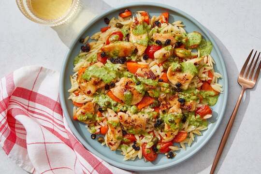 Creamy Pesto Chicken & Orzo