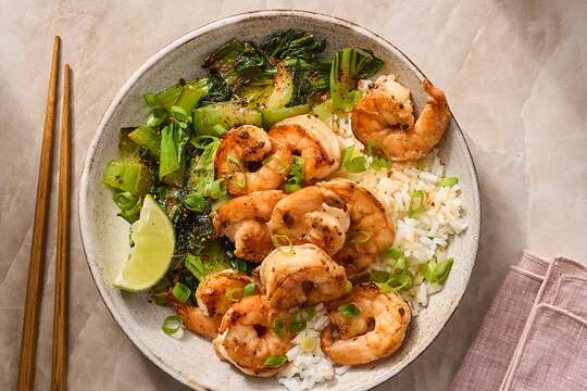 Ponzu-Lime Shrimp & Scallion Rice