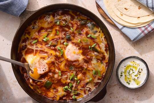 Cheesy Black Bean & Egg Skillet