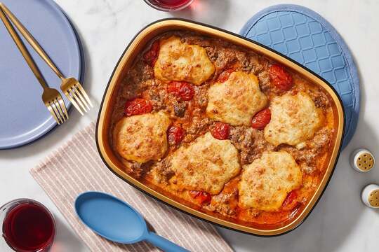 Oven-Baked Beef & Biscuit Casserole