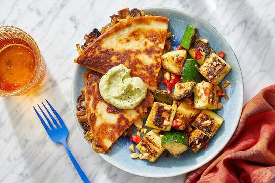 Spicy Mushroom & Onion Quesadillas