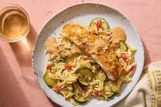 Baked Cod & Creamy Romesco
