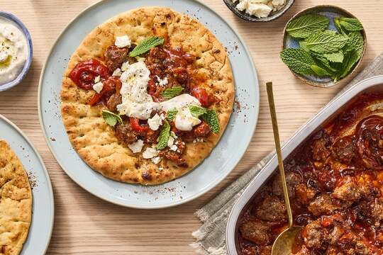 Harissa Beef Pitas