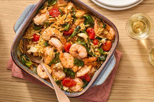 Red Pepper Shrimp & Feta Bake