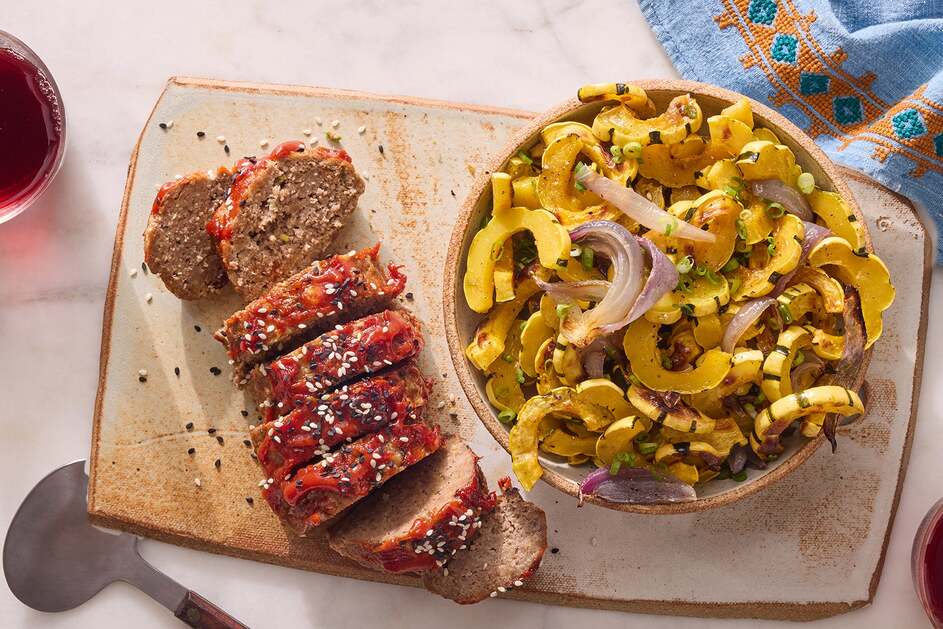 Sheet Pan Gochujang-Glazed Meatloaf