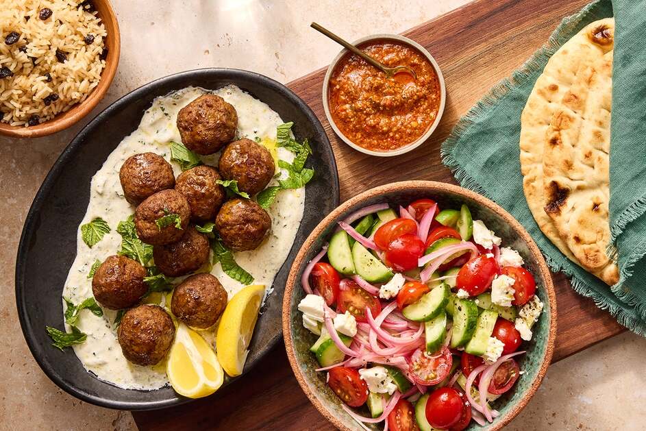 Greek-Style Lamb Meatball Platter