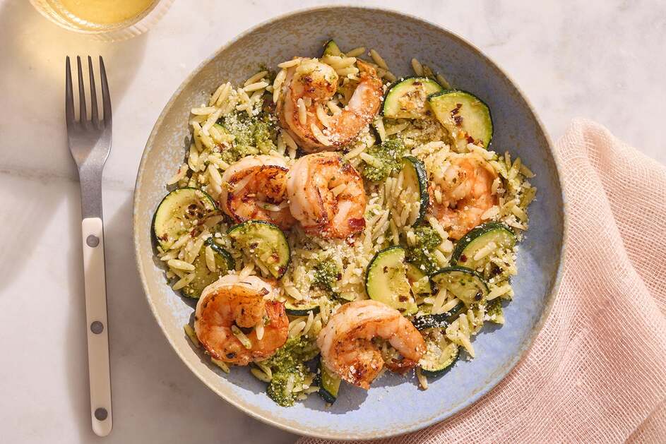 Pesto Shrimp & Orzo