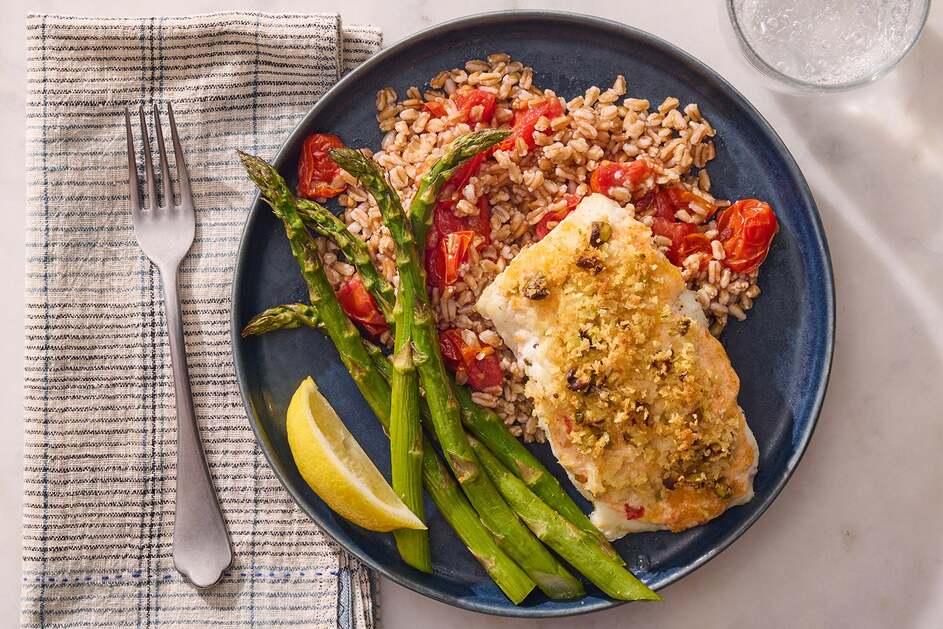 Spicy Panko & Pistachio-Crusted Cod