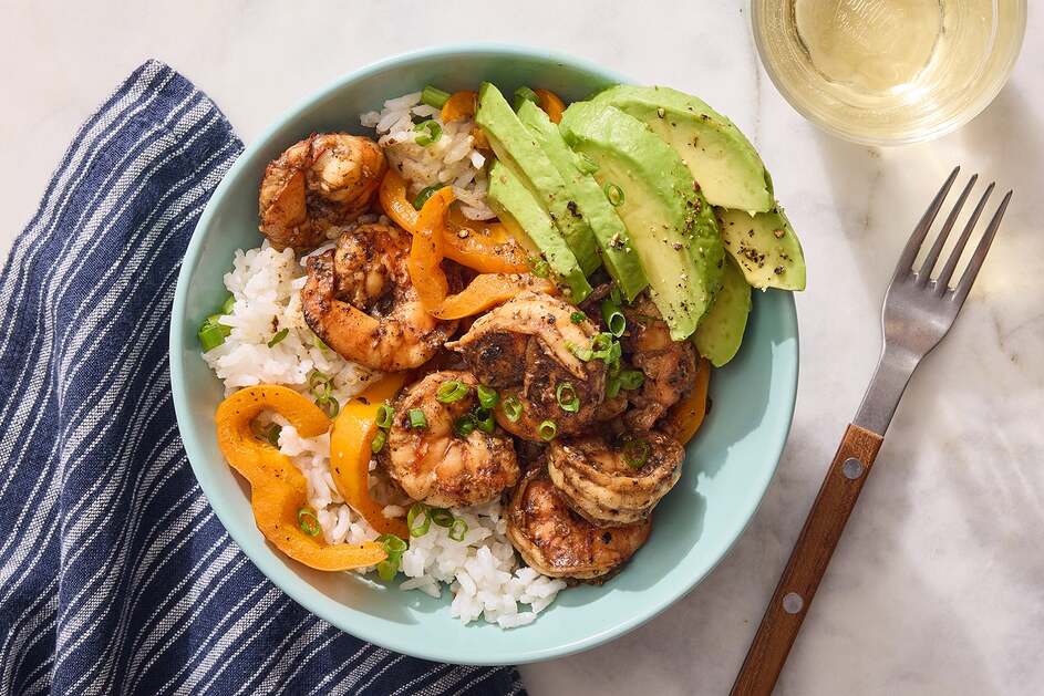 Jerk Shrimp & Coconut Rice Bowls