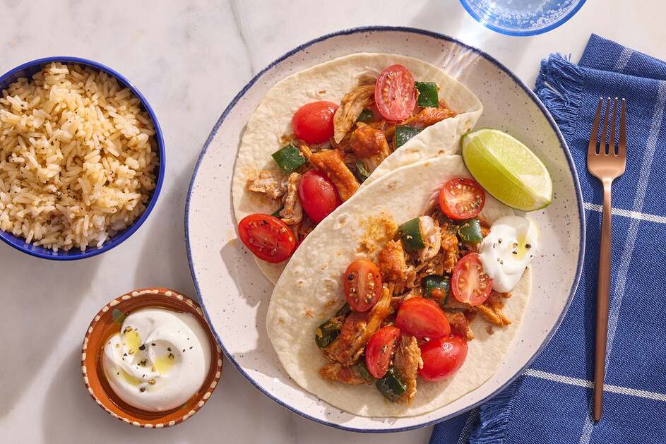 15-Min Pulled Pork & Poblano Tacos