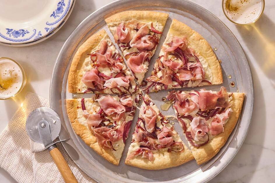 Prosciutto, Goat Cheese & Hot Honey Pizza