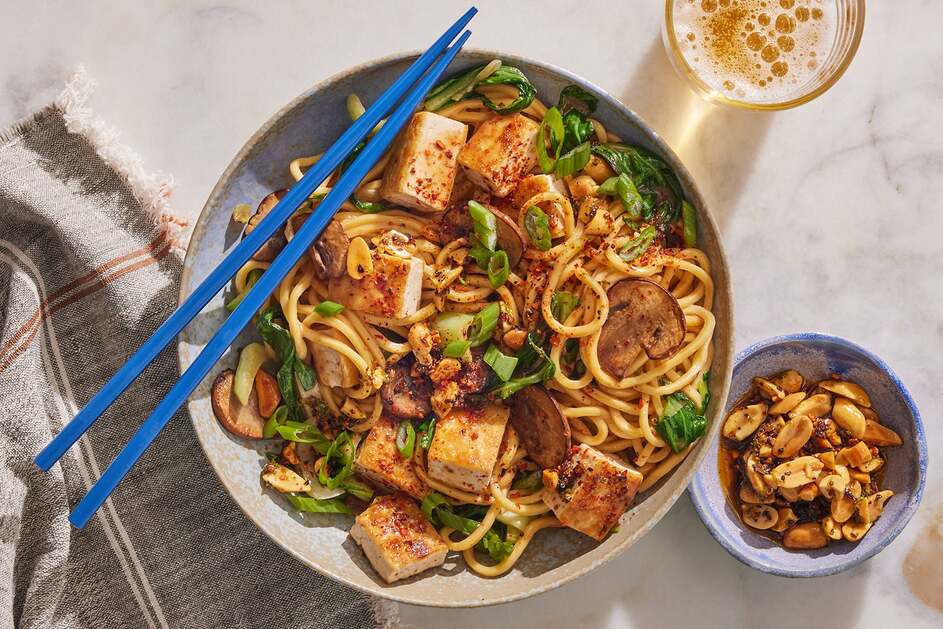 Pan-Fried Tofu & Veggie Lo Mein