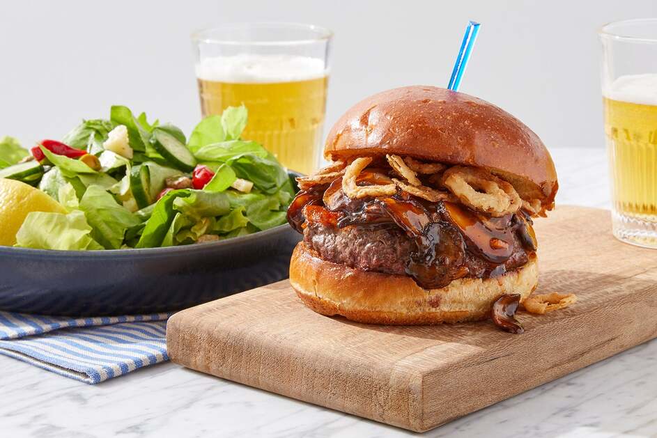 Cheddar Stuffed Dry-Aged Beef Burger
