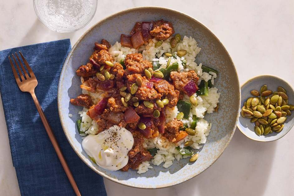 Beef & Pepper Rice Bowls