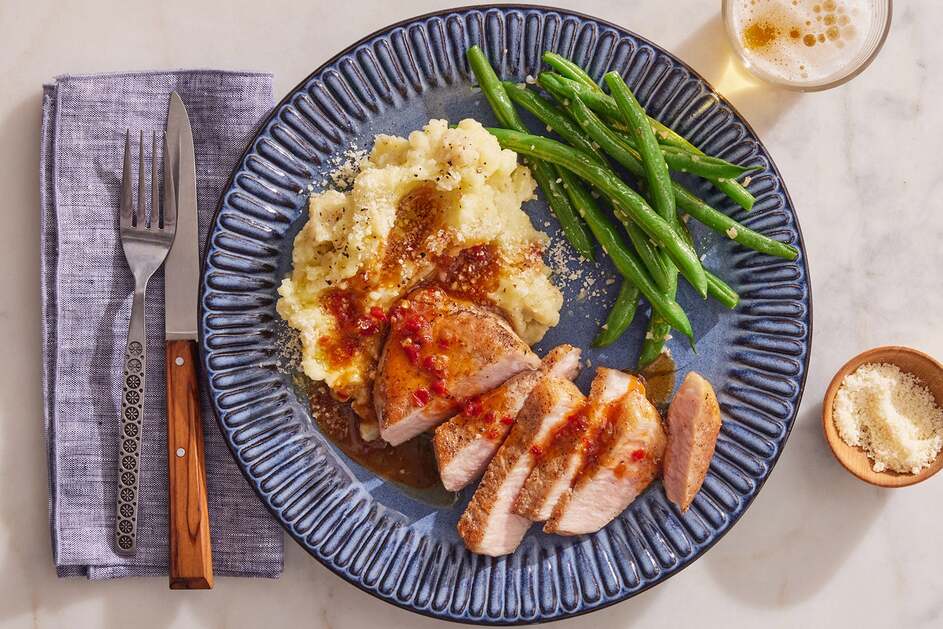 Pork Chops & Buttermilk Mashed Potatoes