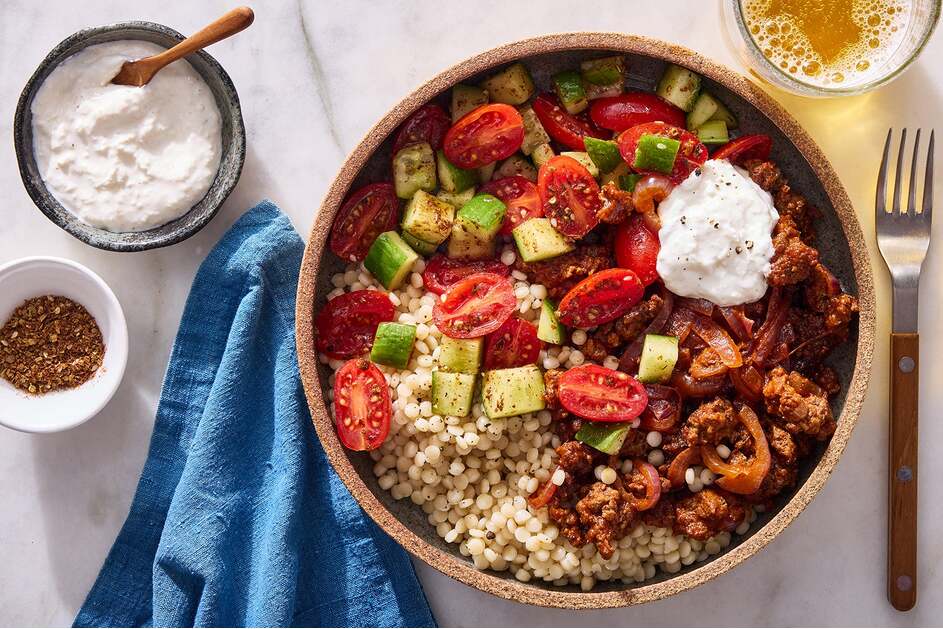 Harissa Beef Couscous Bowls