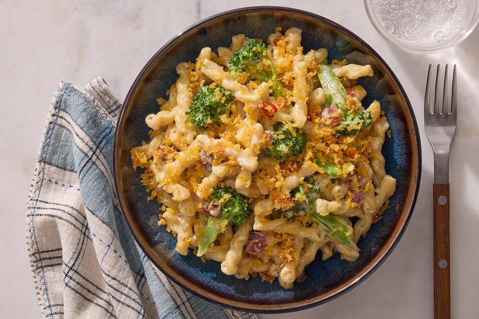 15-Min Bacon & Broccoli Alfredo