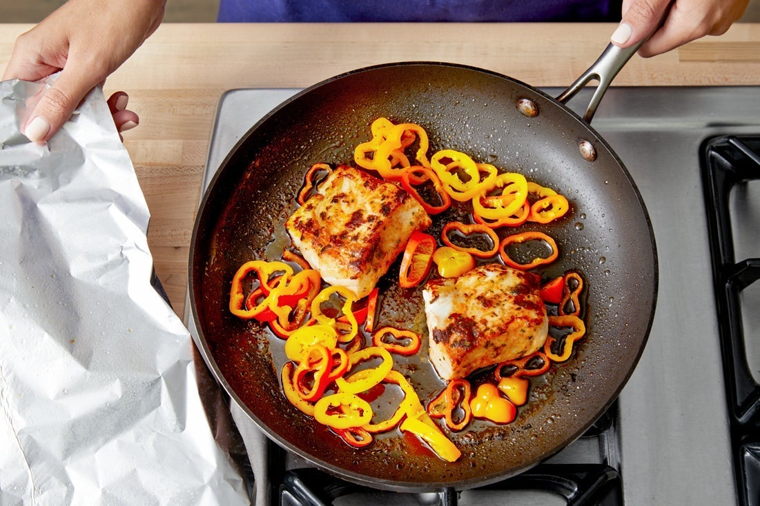 recipe-step-image-Cook the fish & peppers}