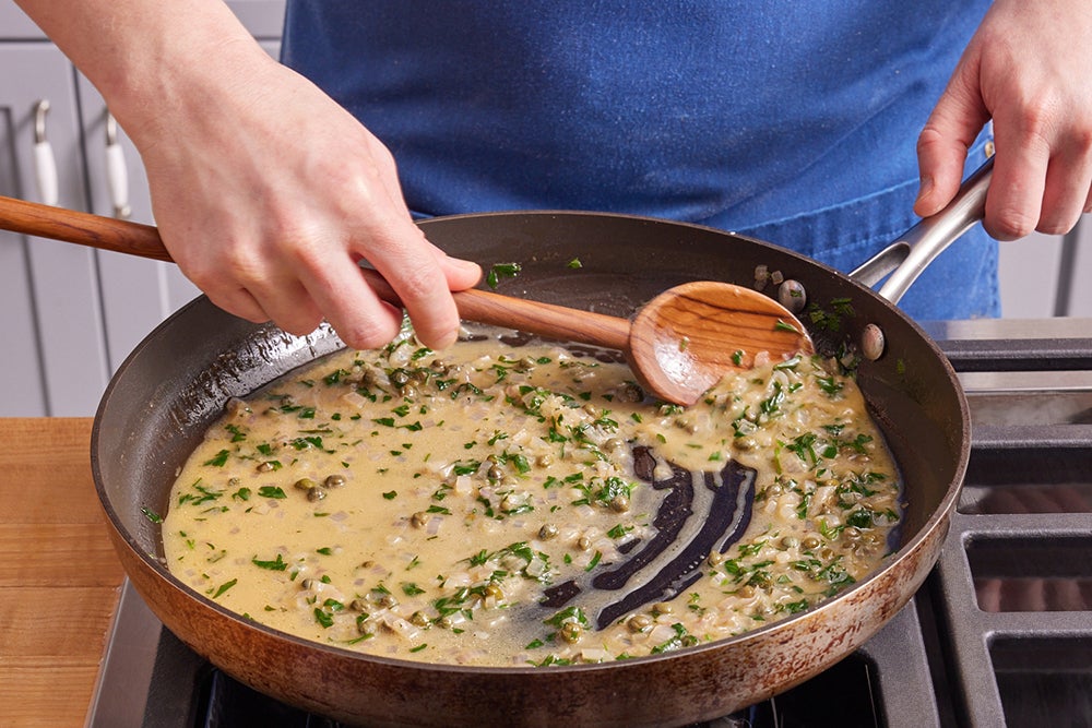 recipe-step-image-Make the lemon-caper sauce }