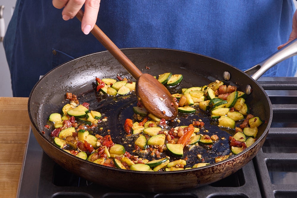 recipe-step-image-Cook the pancetta & vegetables}